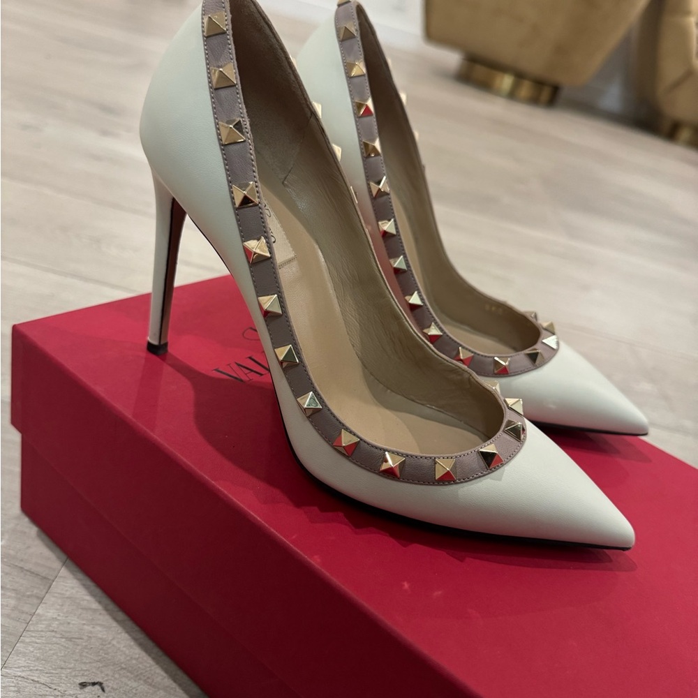Valentino Ivory Studded Heels